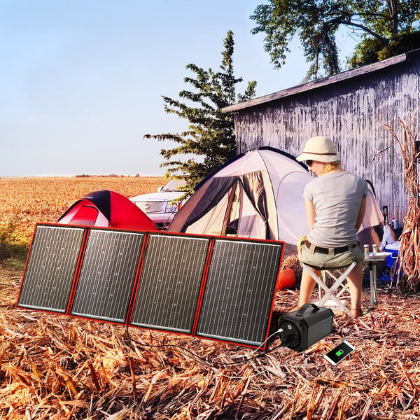 Flexibelt Fällbart Solpanel, 200W, Monokristallint Kisel, Kompakt Design,18V 200W Solpanel