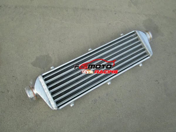 Intercooler, aluminium, 450x180x50 mm kerne, 600 mm længde, 55 mm ind-/udløb, højtydende design