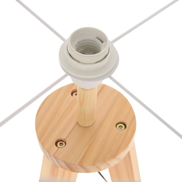Gulvlampe, Træmateriale, 154 cm Højde, Justerbar Lysstyrke, Samling Påkrævet, Tripod Base