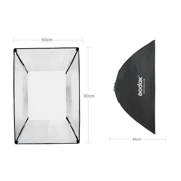 Honungskaka Gitter Softbox, 24"x 35" Dimensioner, Rektangulär Form, Kompatibel med Bowens Fäste, Minskar Skuggspridning, Högkvalitativt Tygmaterial