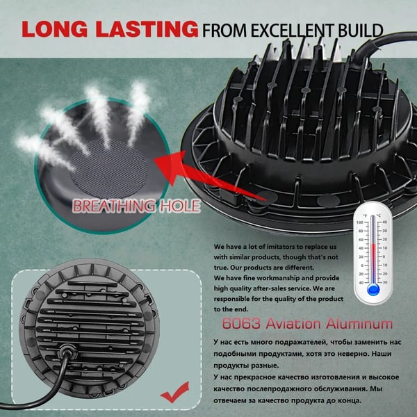 LED Forlygtesamling, 7 tommer, 12V/24V, 2 kg, Vandtæt, Kompatibel med LADA Niva