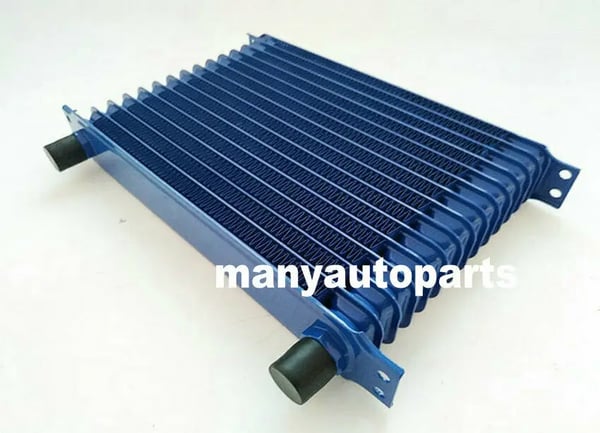 Motortransmissionsolie køler, 15 rækker, aluminium konstruktion, AN10 fitting, centerafstand 262mm, universel pasform