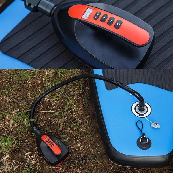 Elektrisk Luftpumpe, Maksimalt Tryk 16 PSI, PVC Materiale, Kompatibel med Paddle Boards og Kajakker, Letvægts 1,5 kg, AC/DC Drevet