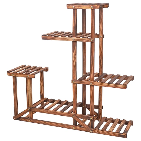 Træ Plantestativ, 6 Lag, Visning af Flere Planter, Khaki
