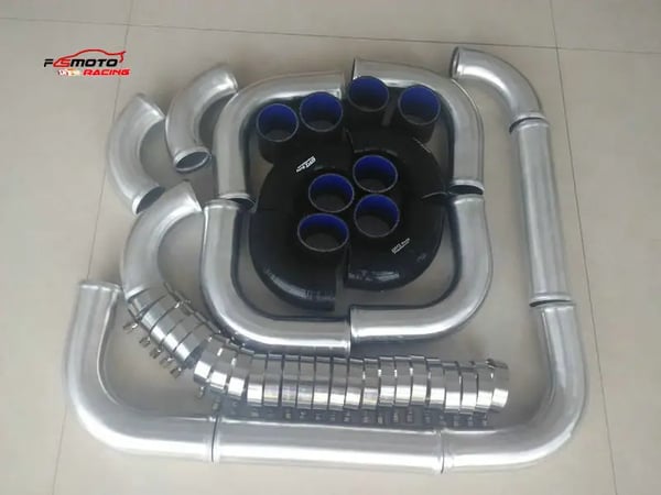 Intercooler Rørkit, Aluminium Konstruktion, Forbedret Ydeevne,Sort