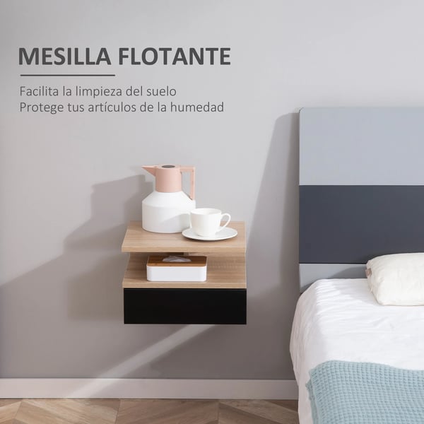 Natskab, Flydende Design, Opbevaringsskuffe,Naturlig