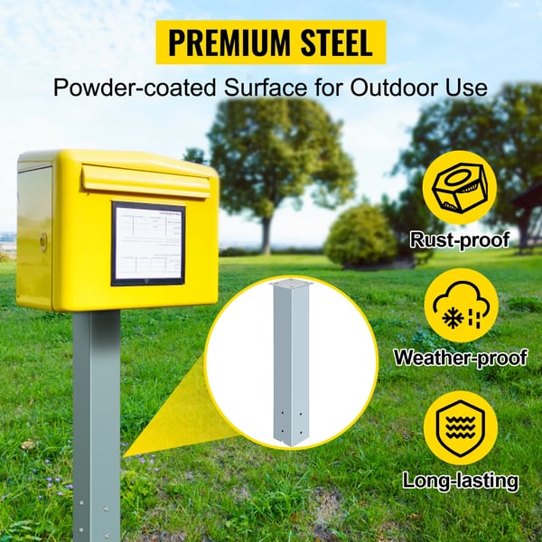 Postlåda, hållbar pulverlackerad stål, flera monteringsalternativ,Svart 43 tum