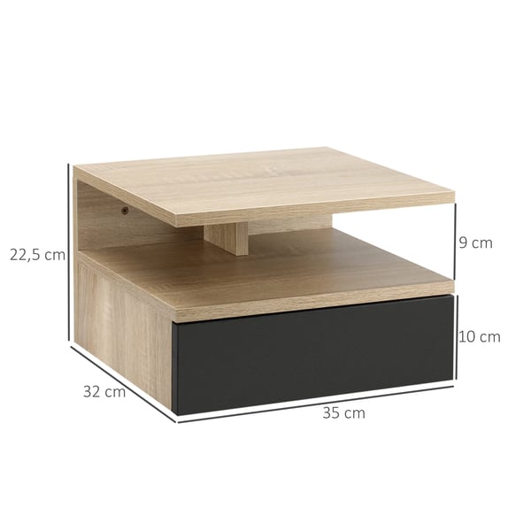 Natskab, Flydende Design, Opbevaringsskuffe,Naturlig