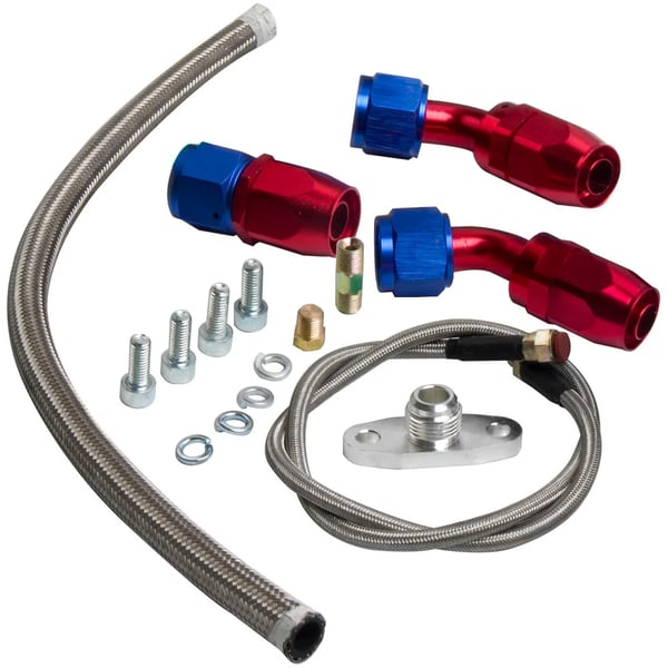 Turbocharger, Boost op til 400+ HK, Passer til 1.5L til 2.5L motorer, T3 T4 udstødningsflange, olieafkølet, kompressor A/R 0.5