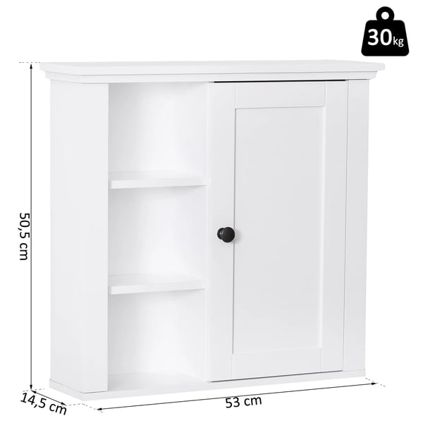 Badeværelsesskab, Dimensioner 53x14,5x50,5cm, 3 Niveauer, Rullende Dør, Samling Påkrævet, Ingeniørtræ