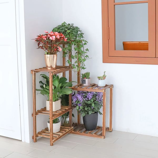 Plantebord, 6-lags design, holdbar trækonstruktion,Brun
