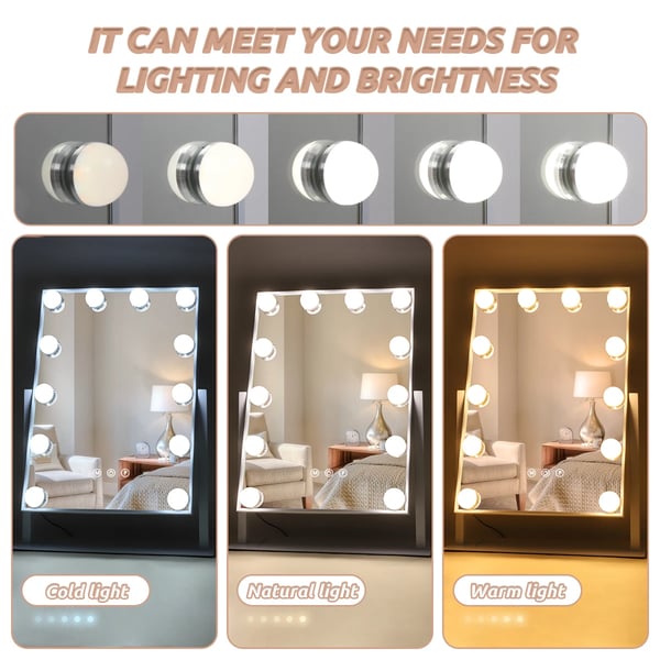 Makeup Spejl, LED Lys, 360° Rotation,30 X 41CM