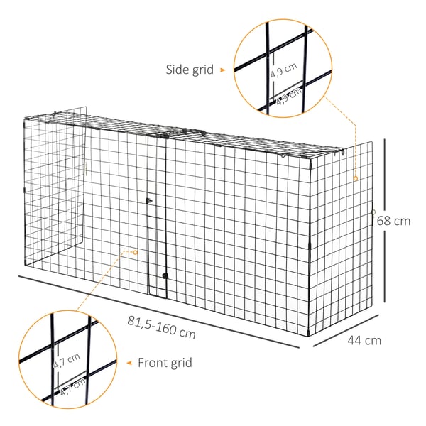 Pejsesikring, Metaltråd, 81,5-160 cm Justerbar, 44 cm Bredde, 68 cm Højde, Børnesikkerhedsdesign