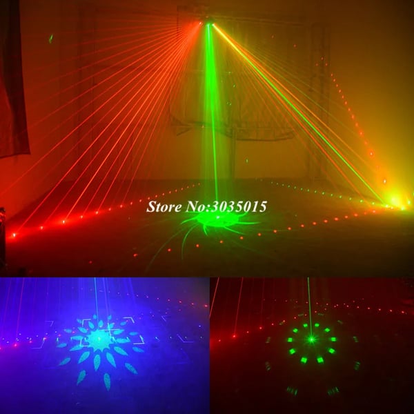 Scene Laserlys, RGB Farveeffekter, DMX Kontrol,EU stik
