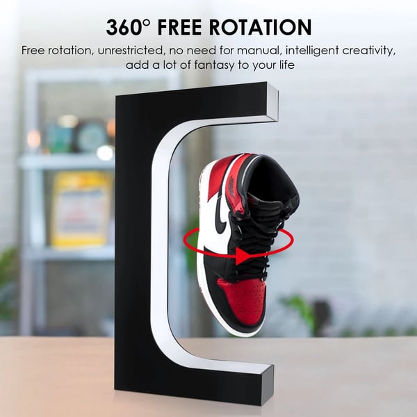 Sko Display Stativ, Magnetisk Levitation, 360-Graders Rotation,EU stik 220V