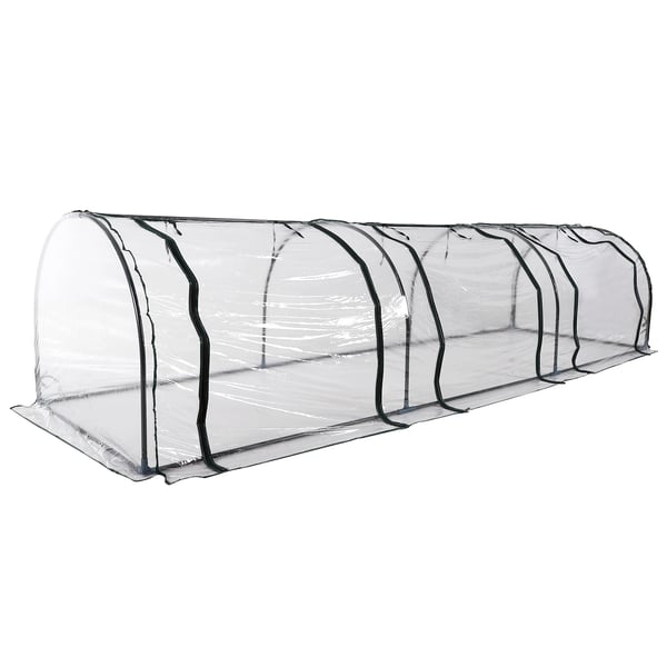 Drivhus, Stålramme, PVC-betræk, 350 cm x 100 cm x 80 cm, Tunneltype design, Vandtæt konstruktion