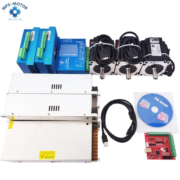3-akset let servo system, 12 N.m moment, 1700 oz-in moment, 48V strømforsyning, 3 stk. driver og motor