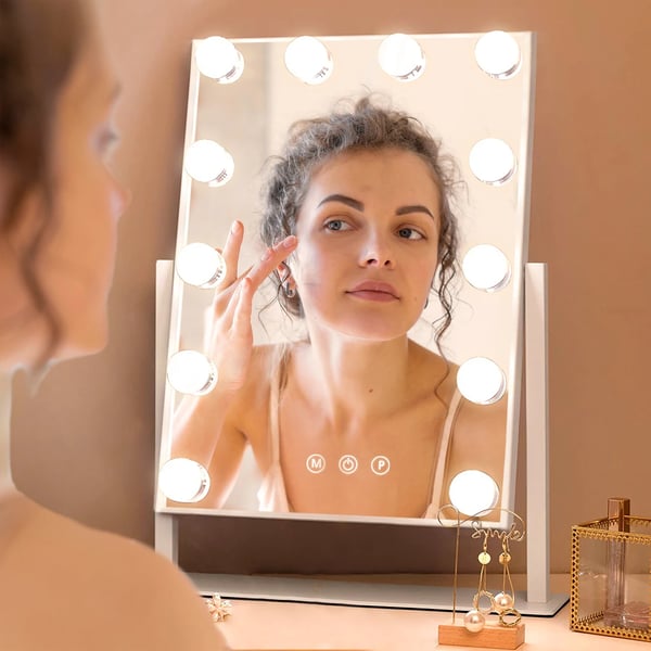 Makeup Spejl, LED Lys, 360° Rotation,30 X 41CM