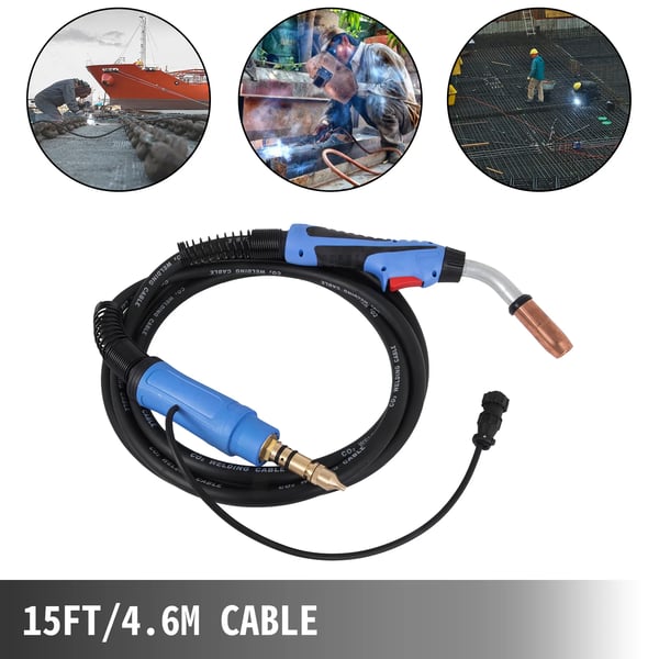 MIG Fakkel, 250A Kapacitet, 46M Kabel Længde, 2,5 mm, 4,6 M