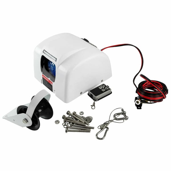 Elektrisk Ankerwinde, Fjernbetjening, Maksimal Kapacitet 45 lbs,HVID