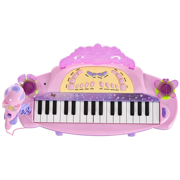 Elektronisk Keyboard, 32 Taster, Mikrofon og Lydeffekter,Pink