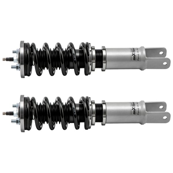 Coilover-fjederben, Kompaktbilskompatibilitet, 24-niveau Justerbar Dæmpning, Højde Sænkning Område 1-3 tommer, Fjederhastighed Foran 8 kg/mm