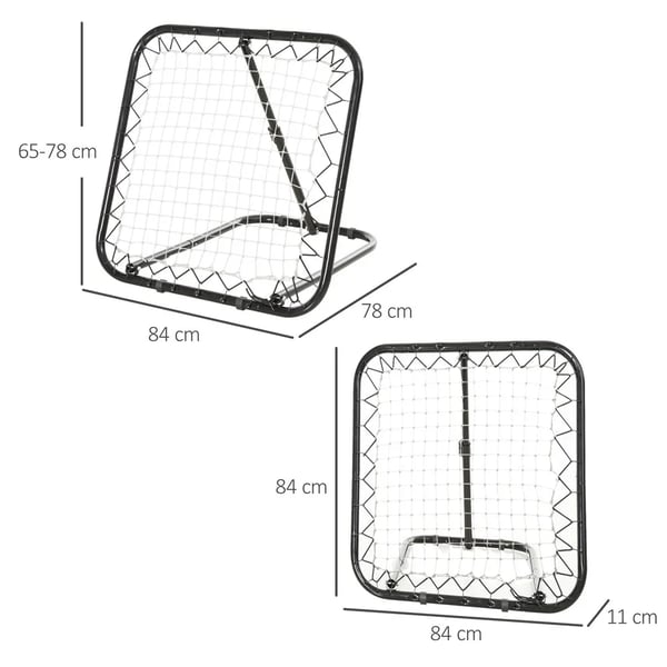 Rebound Net, Justerbar Vinkel, Holdbar Konstruktion,Sort