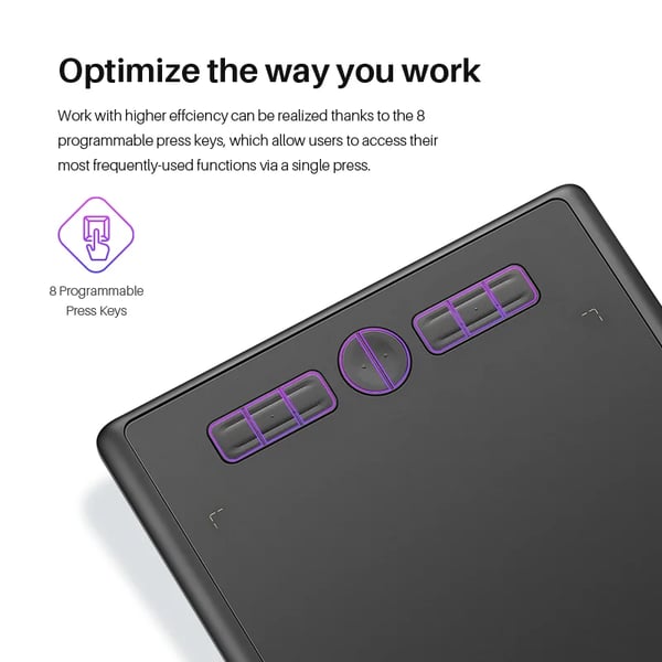 HUION Inspiroy H610X -piirtopöytä, 8192 paineentaso, Type-C-liitäntä,musta