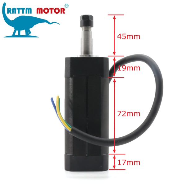 Børsteløs Spindelmotor, 104W, 10800rpm, 0.11N.m Moment, DC 24V, ER8/ER11 Kompatibilitet