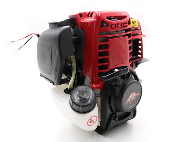 Benzinmotor, 4 takter, 35,8 cc, 1,3 HK, tomgangshastighed 3000 omdr./min, maksimal hastighed 9500 omdr./min
