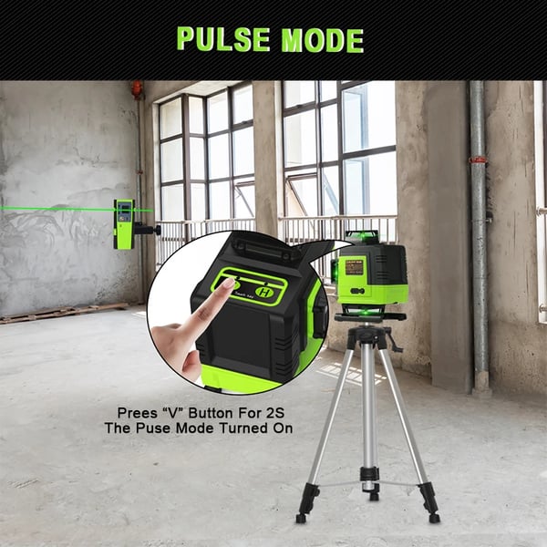 Laser Niveau Detektor, Kompatibel med Røde og Grønne Stråler, Dimensioner 21 x 11 x 10 cm, Måleområde 50 meter, Præcision ±1,5 mm, Driftstid 70 timer