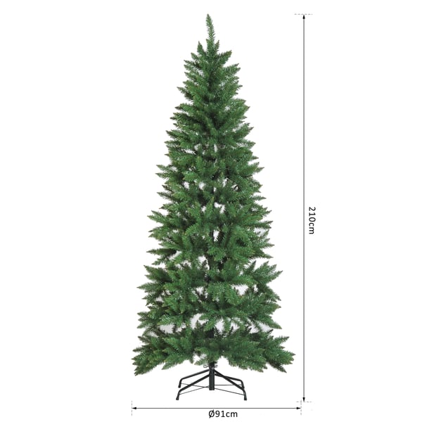 Kunstig Juletræ, 210 cm, 865 Grene,2.1M, Grøn