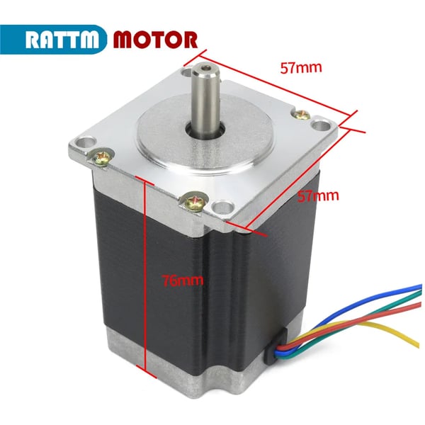 3-akse CNC-controller kit, steppermotor 1,8 grader, holdet moment 270 oz-in, dimensioner 57x57x76 mm, strøm 3A, TB6600-driver inkluderet
