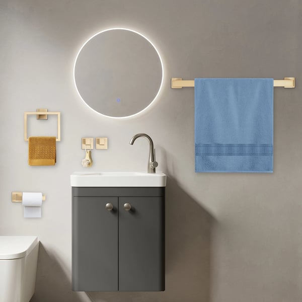 Badeværelsestilbehør Sæt, Moderne Rustfrit Stål Design, Væghængt,Guld