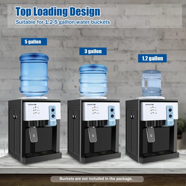 Vandkøler Dispenser, Fritstående, Varme & Kolde Muligheder,sort