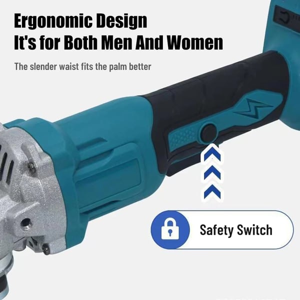 Vinkelsliber, Børsteløs Motor, Ergonomisk Design,Børsteløs