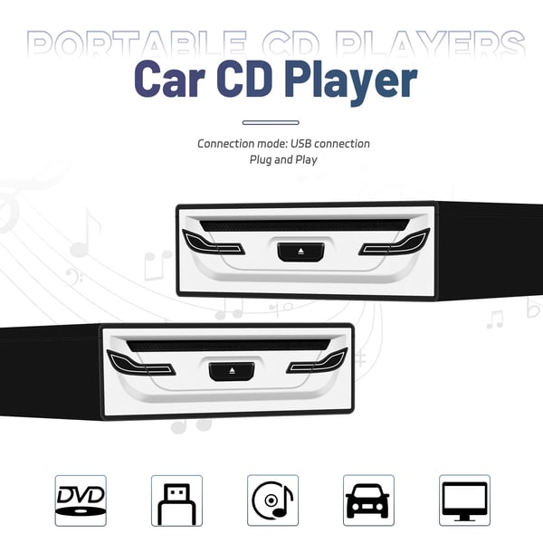 Ulkoinen USB CD/DVD-soitin, 5V käyttöjännite, 0,76 kg paino, tukee WAV/VOB-formaatteja, Plug and Play USB 2.0, iskunkestävä ominaisuus