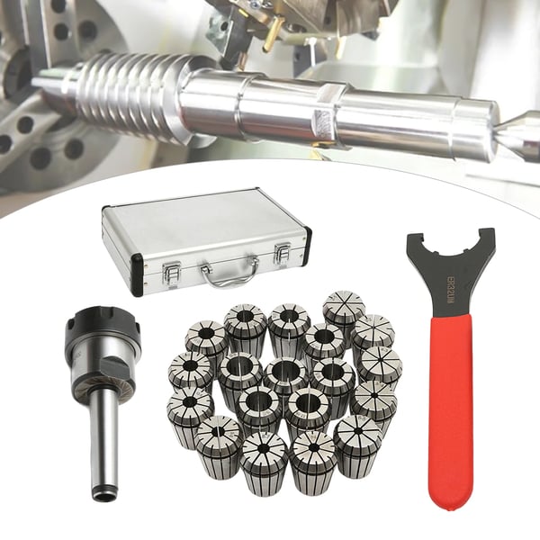 ER32 Chuck-set, 19 delar, 2-20 mm greppområde, hög precision,Silver