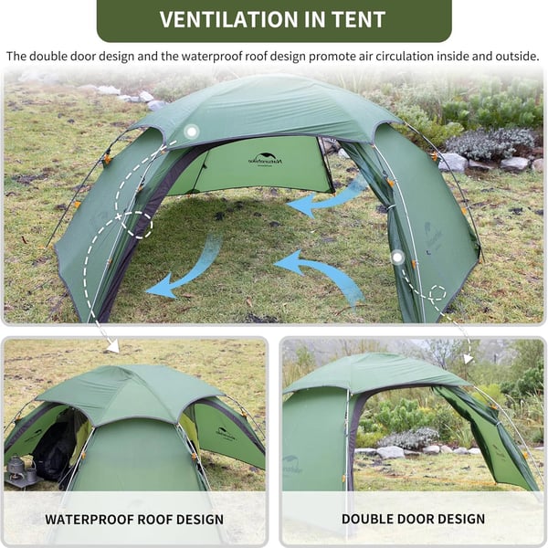 Trekking Telt, Dobbelt Lag, Vandtæt Design,20D - T-zipper