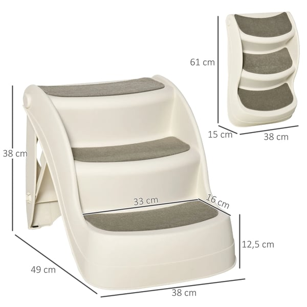 Hundetrin, Foldbart Design, Skridsikre Måtter,Fløde, 49X38X38 cm