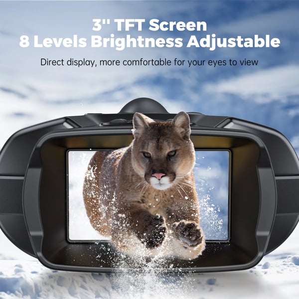 Kikkert, 8X Digital Zoom, 4K Video Funktion,64GB Sort