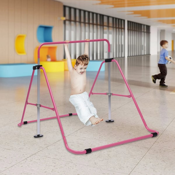 Gymnastiktræningsstang, Foldbart design, Velegnet til børn,Pink