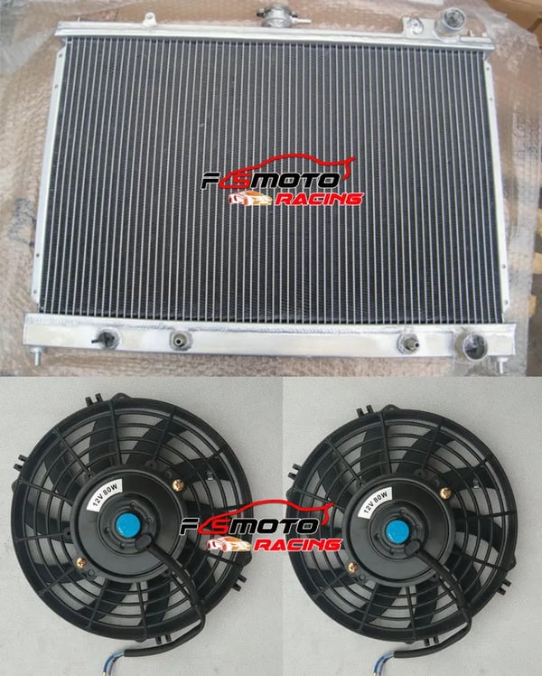 Aluminiumkøler, kerne størrelse 638mm x 408mm x 26mm, indløb/udløb 35mm/35mm, kompatibel med Nissan Pintara Skyline R31