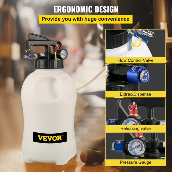 Transmission Vätska Pump, 10 Liters Kapacitet, Rostfritt Stål och Koppar Konstruktion, Dimensioner 9.91 x 5.59 x 14.99 cm, 5 kg Vikt, Kompatibel med Europeiska Lyxbilar och Mer