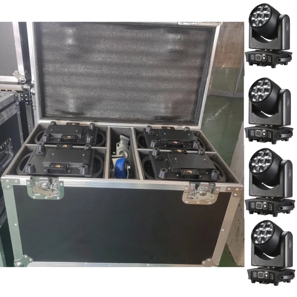 Flight Case, Stødabsorberende Design, Mobilitet med Hjul,EU Stik, Varmt Lys