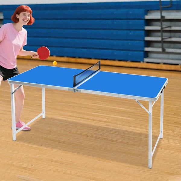 Ping Pong Bord, Bærbar, Sammenklappelig Design,Marineblå