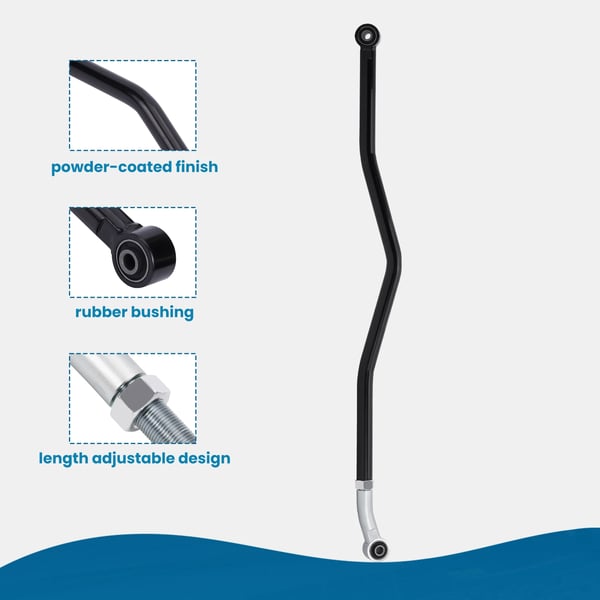 Justerbar sporstang, øje til øje længdeområde 990-1070mm, vægtykkelse 10mm, ydre diameter 32mm, genstandslængde 105cm, vægt 5.24kg