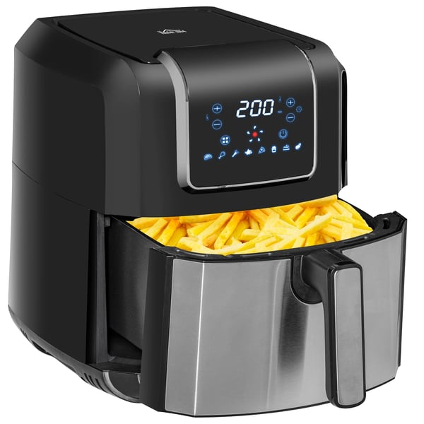 Luftfritös, 6,5L kapacitet, 1700W effekt, 8 matlagningsprogram,Svart