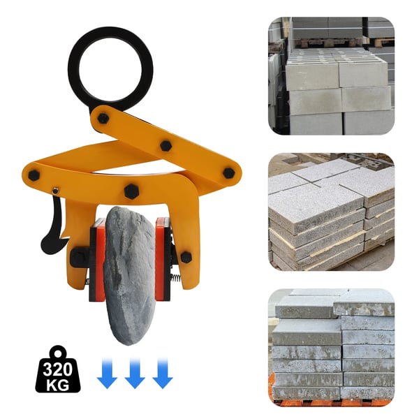 Palletrækkeklemme, 320 kg kapacitet, justerbar kæbeåbning,320 Kg, Gul