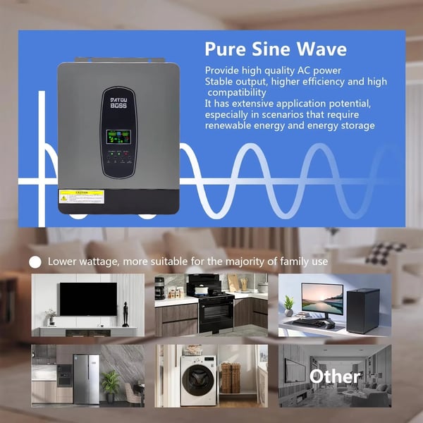 Hybrid sol inverter, 3000W effektudgang, MPPT-controller,SP-24V 3000W